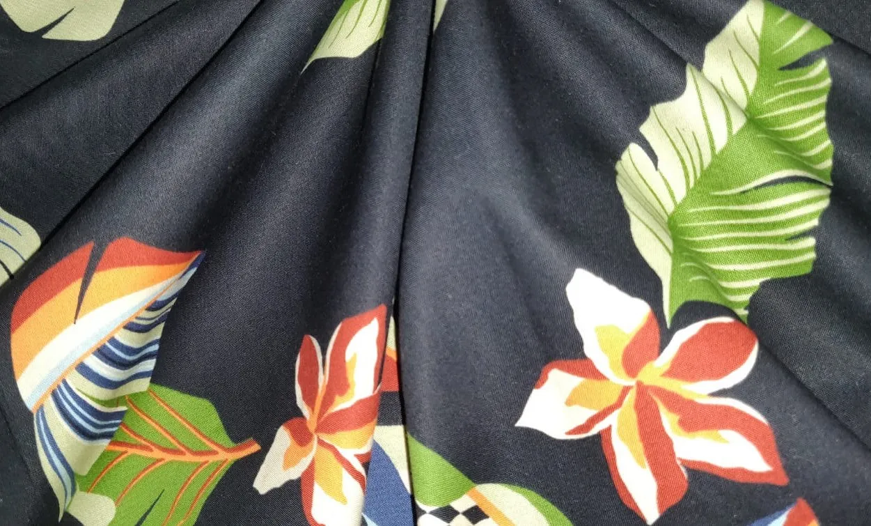 100% Cotton Poplin Print 58" wide available in two prints [ white floral jungle and black florall][12804/05]