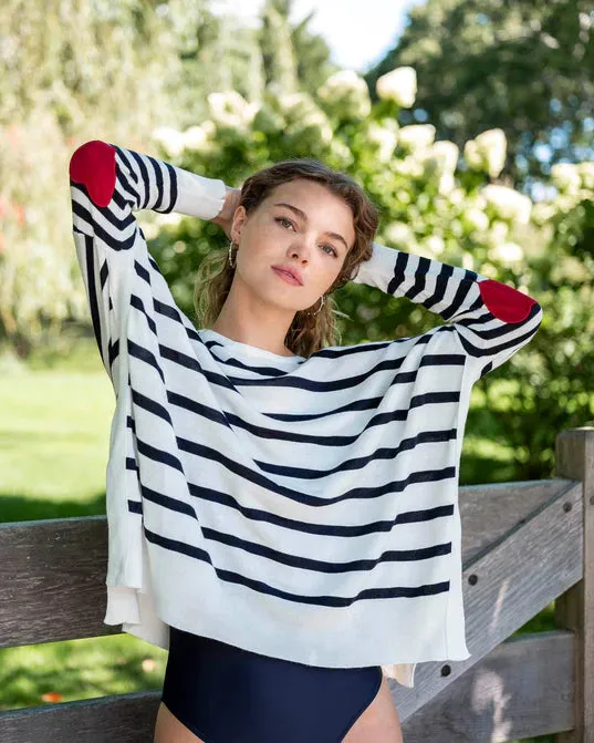 Amour Sweater in Striped Navy