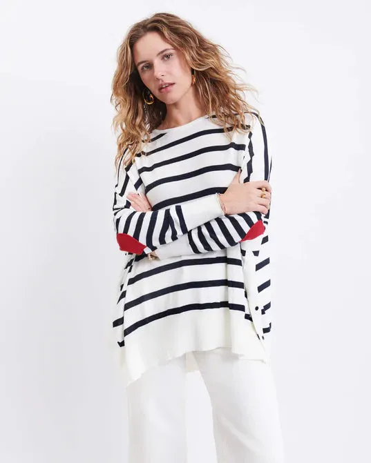 Amour Sweater in Striped Navy