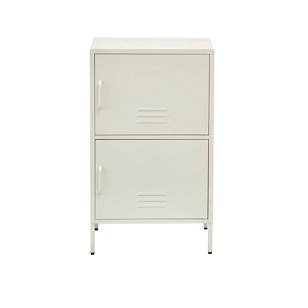 ArtissIn Double Storage Cabinet Shelf Organizer Bedroom White