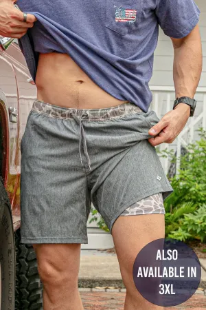 Athletic Short - Grizzly Grey - Classic Deer Camo Liner