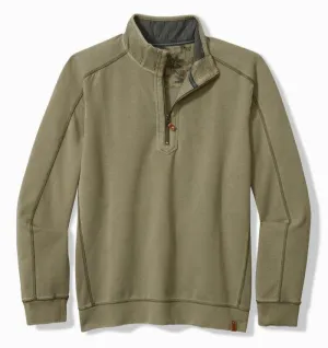 Ben & Terry Half-Zip Sweatshirt in Tea Leaf by Tommy Bahama