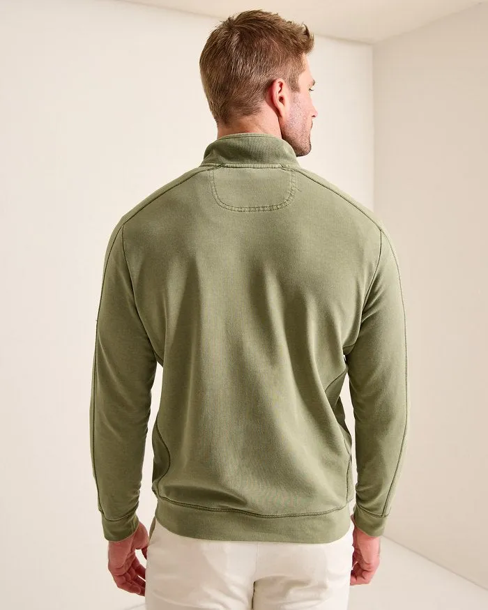 Ben & Terry Half-Zip Sweatshirt in Tea Leaf by Tommy Bahama