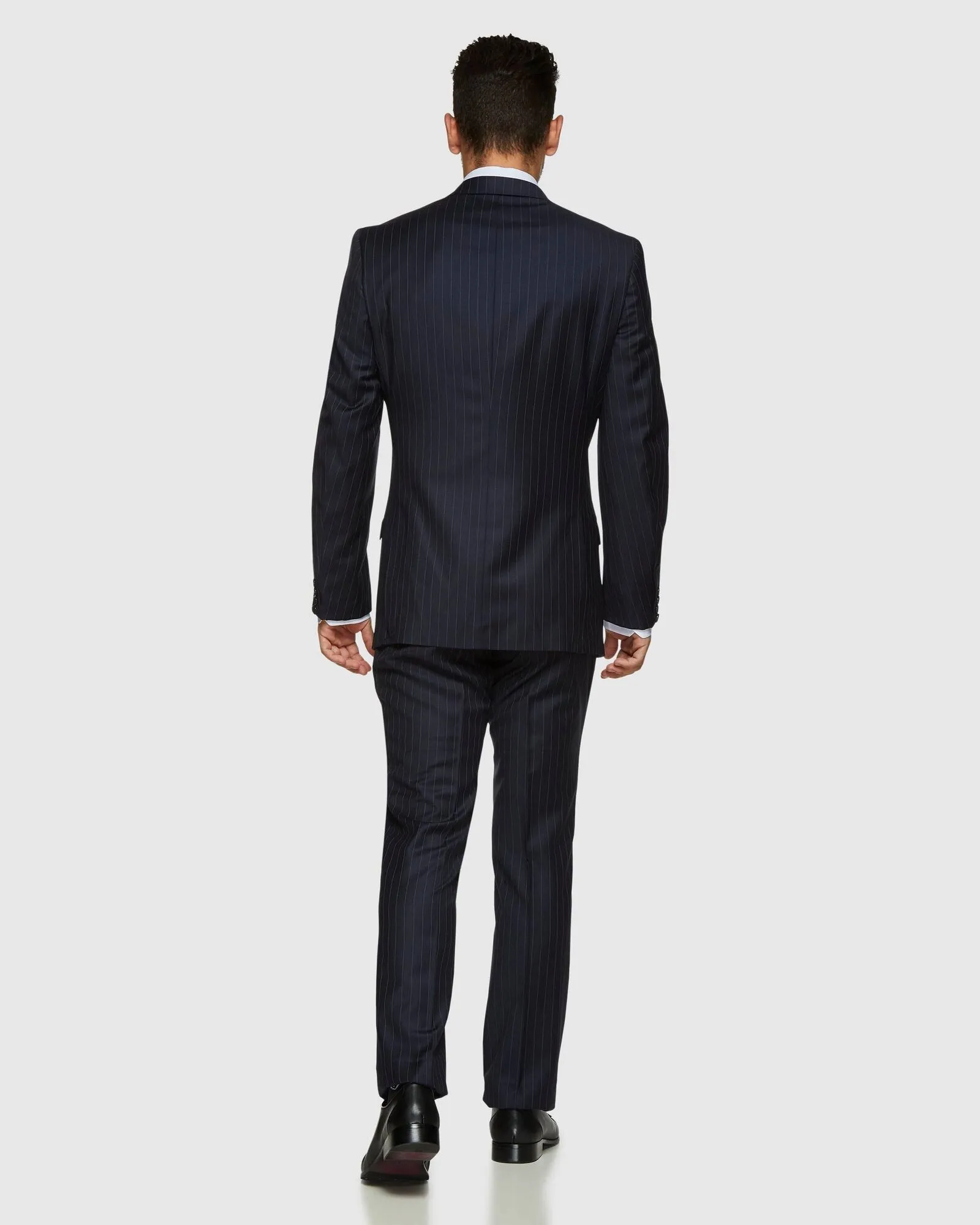 Big Guys Navy 2 Trouser Pinstripe Wool Suit Set