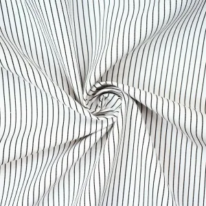 Black-White Stripe Poly Cotton Poplin Woven Fabric