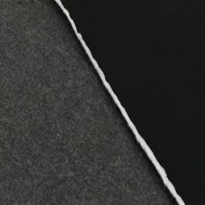 Black/Gray Wool Blend Bonded Coating Fabric