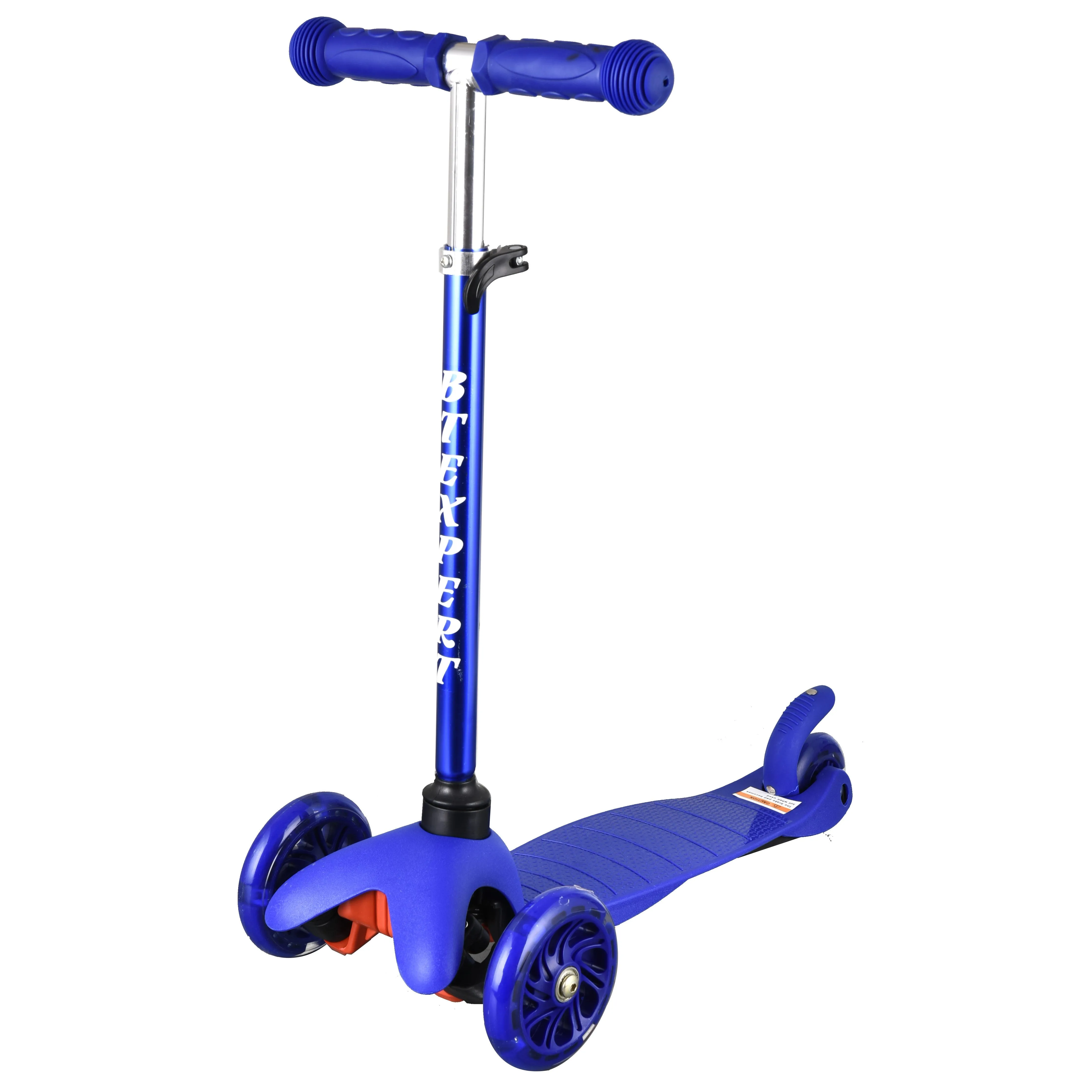 BTEXPERT Indoor Outdoor Height Adjustable and T-Bar Kids Mini Kick Scooter LED 3 Lights Wheels Ages 3 YEARS AND UP