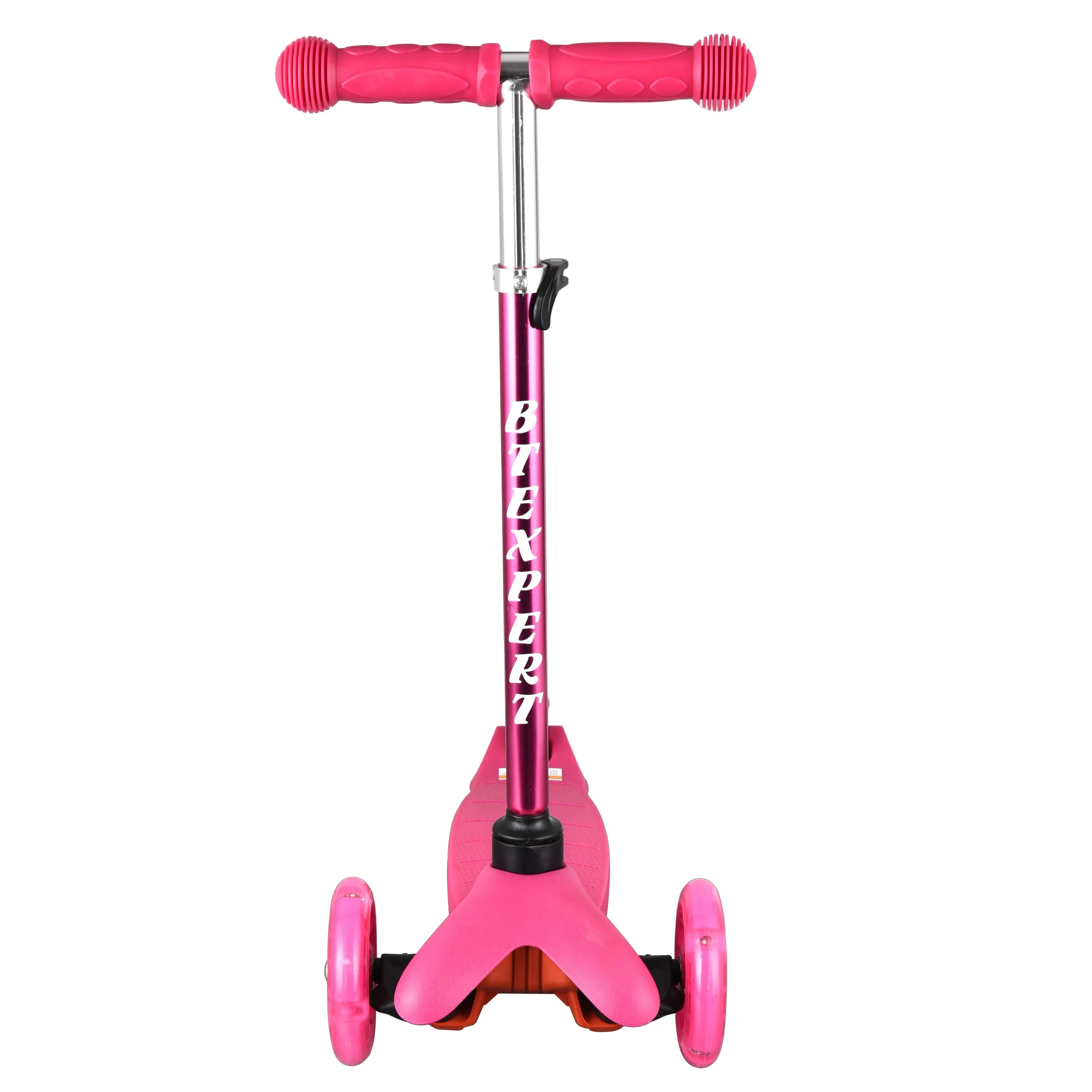 BTEXPERT Indoor Outdoor Height Adjustable and T-Bar Kids Mini Kick Scooter LED 3 Lights Wheels Ages 3 YEARS AND UP