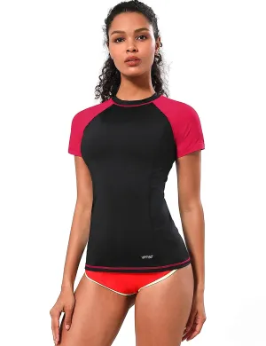 BUBBLELIME 84P/16S Short Sleeve Rashguard for Women Mix Color_Tall Size