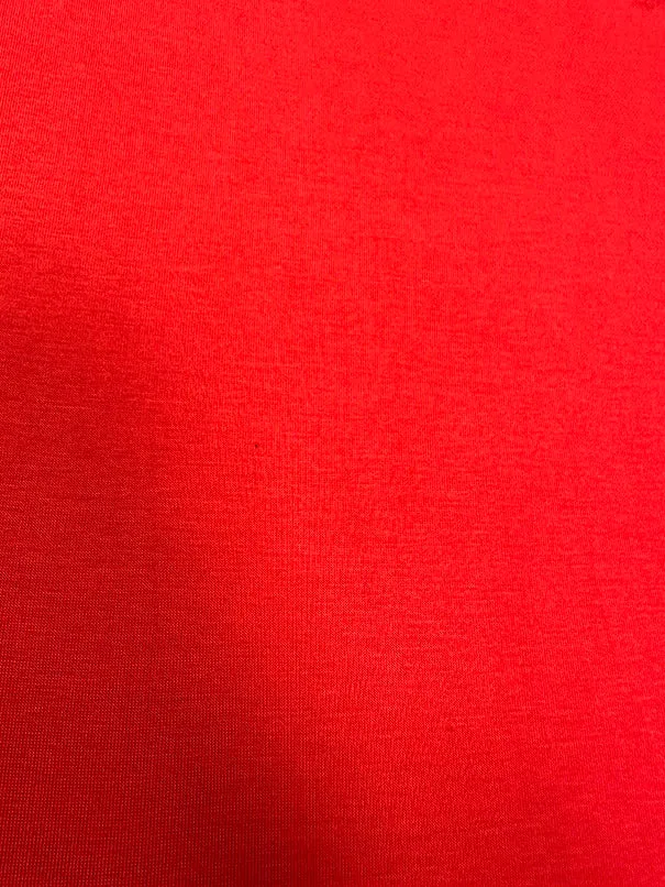 Cherry Red Solid Rayon Spandex Jersey Knit Fabric