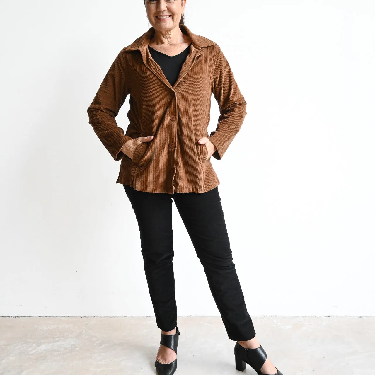 Corduroy Shirt Jacket by Orientique Australia - 22909