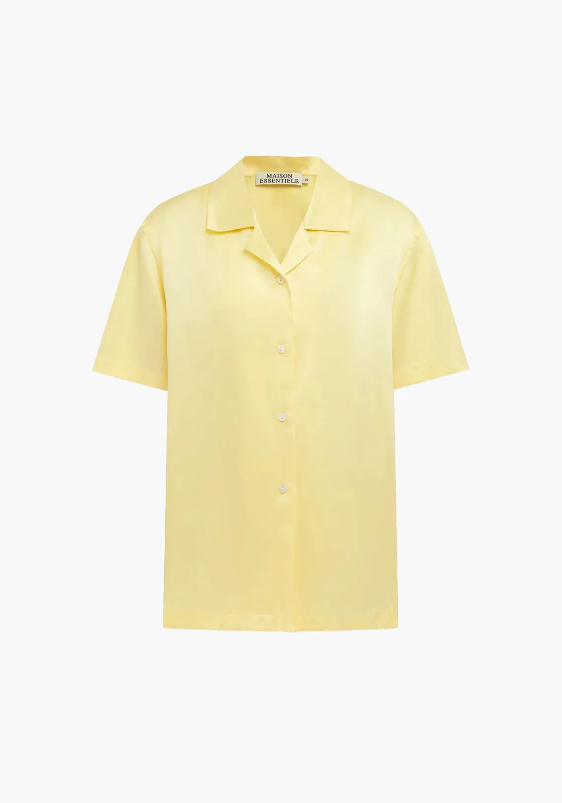 CORE SHORT SLEEVE SHIRT PALE YELLOW SILK