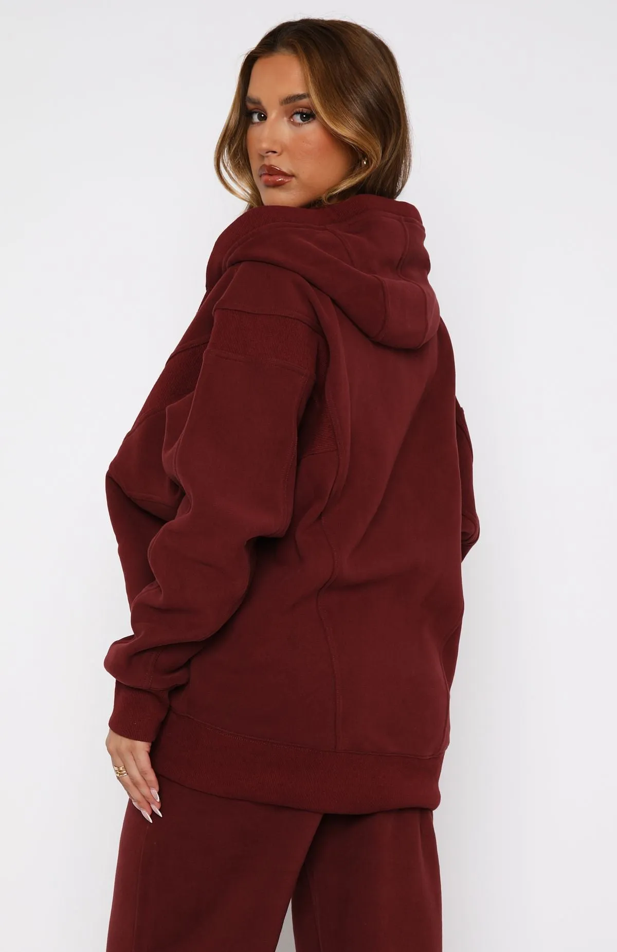 Everything You Want Zip Front Hoodie Merlot