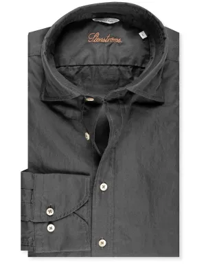 Fitted Soft Collar Sport Shirt Black