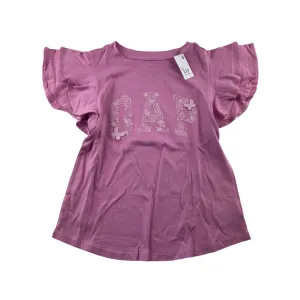 GAP t-shirt 11-12 years pink butterfly sleeve embroidered cotton