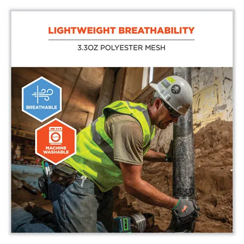 Glowear 8210hl-s Single Size Class 2 Economy Mesh Vest, Polyester, Small, Lime, Ships In 1-3 Business Days