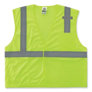 Glowear 8210hl-s Single Size Class 2 Economy Mesh Vest, Polyester, Small, Lime, Ships In 1-3 Business Days