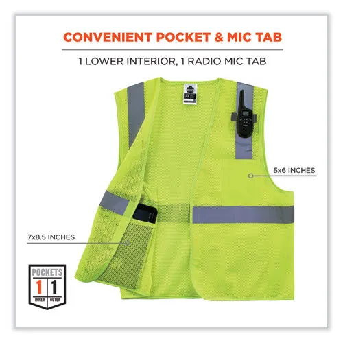 Glowear 8210hl-s Single Size Class 2 Economy Mesh Vest, Polyester, Small, Lime, Ships In 1-3 Business Days