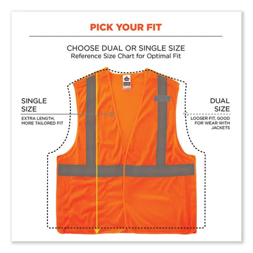 Glowear 8215ba-s Single Size Class 2 Economy Breakaway Mesh Vest, Polyester, 2x-large, Orange, Ships In 1-3 Business Days