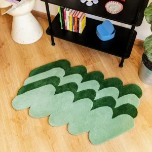 Green Moss Woollen Rug | 3 x 2 Feet