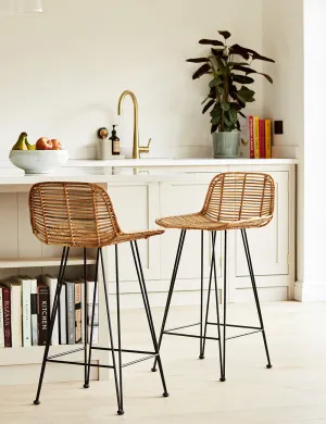 HKliving Natural Rattan Bar Stool