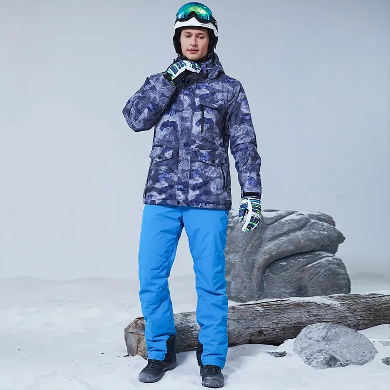 Hotian Men Ski Set Insulated Jacket & Bib Pants Waterproof