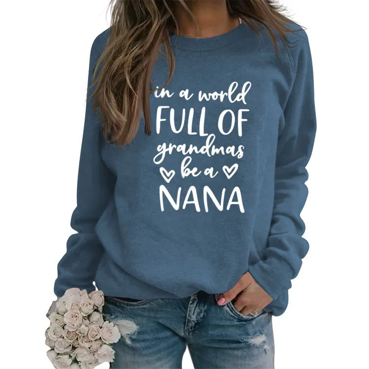 In A World Full Fashion Letter Round Neck Long Sleeve Oversized Sweater Girl