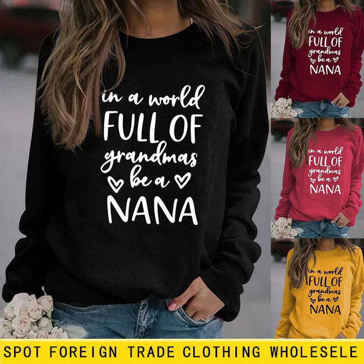 In A World Full Fashion Letter Round Neck Long Sleeve Oversized Sweater Girl