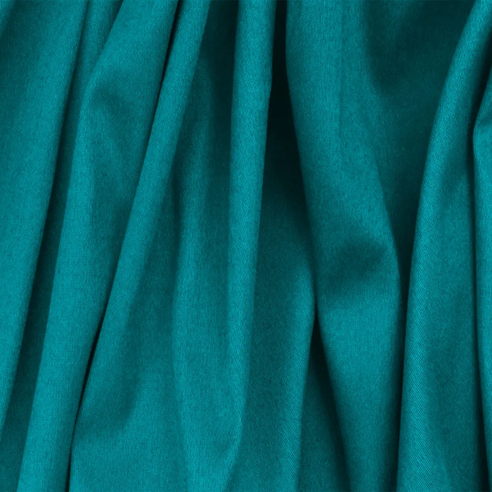 Jewel Tone Turquoise Solid Stretch Cotton Sateen Woven Fabric