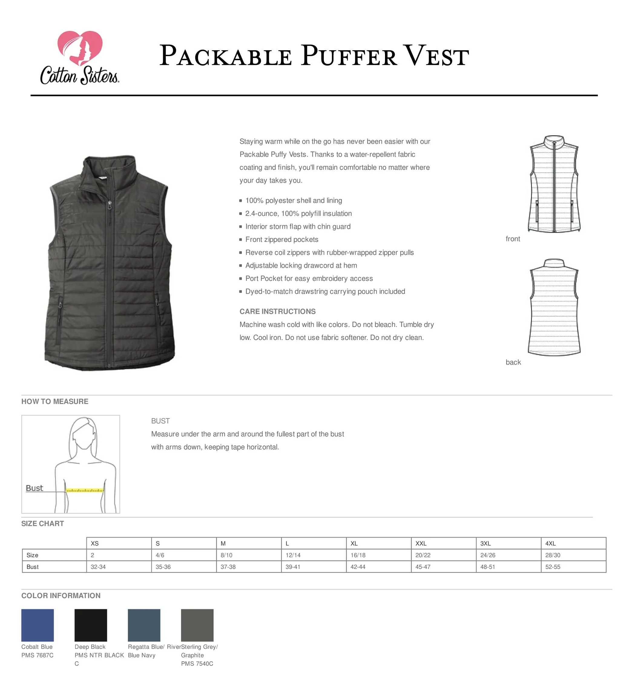 Junior League of Minneapolis Puffer Vest - Black Puffy Logo Vest - JL Minneapolis Logo