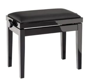 K&M 13911 Wooden Piano Bench w/Leatherette Seat (Gloss Black)