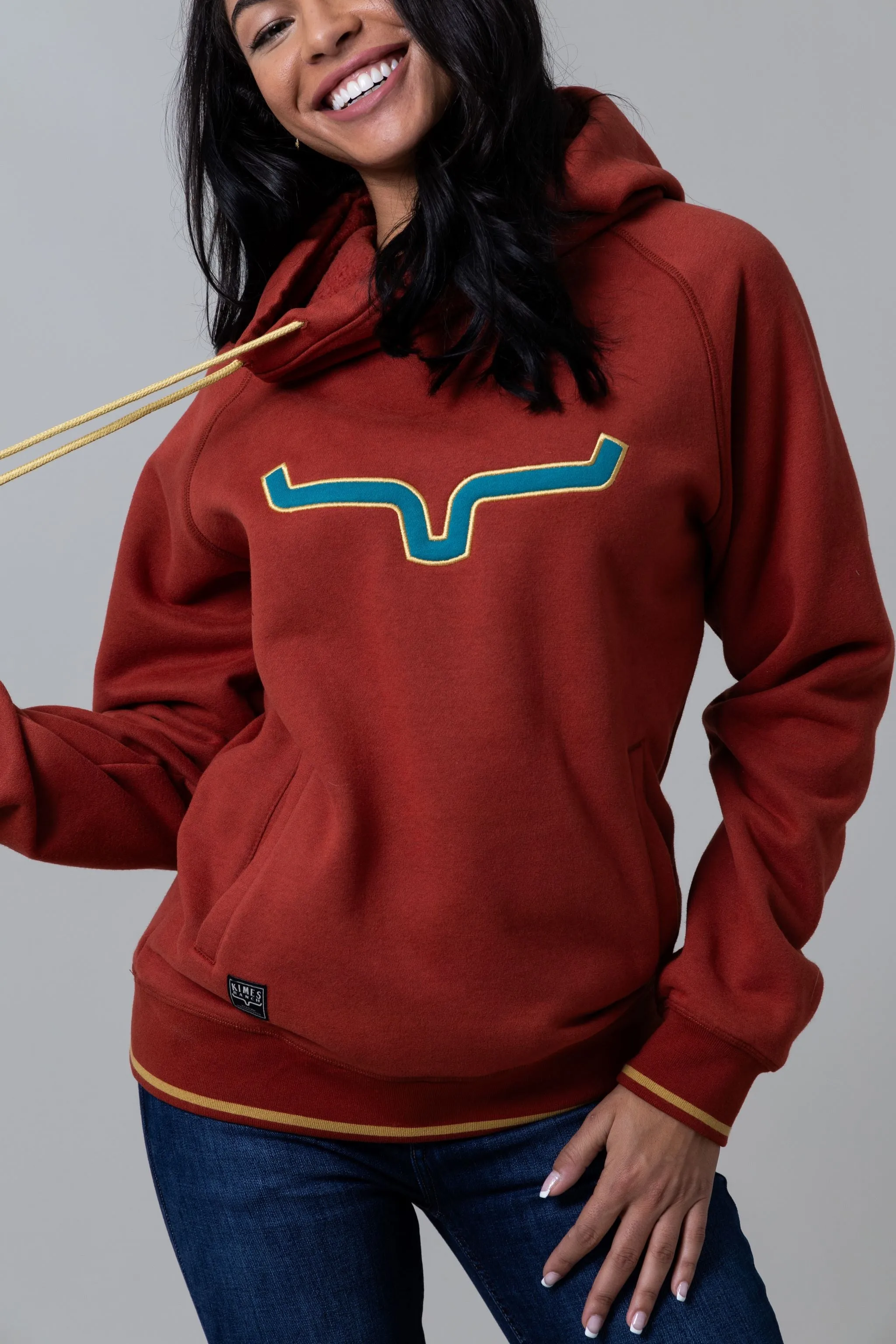 Kimes Ranch Women's Two Scoops Hoodie in Rust Red