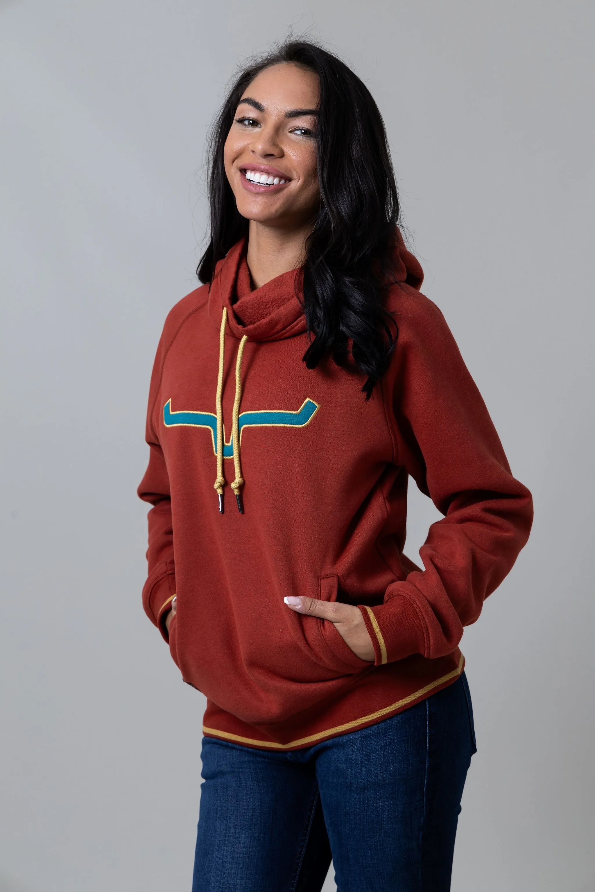 Kimes Ranch Women's Two Scoops Hoodie in Rust Red