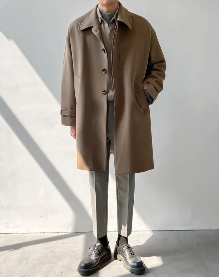 [Korean Style] 2 Colors Single Breasted Trench Coats