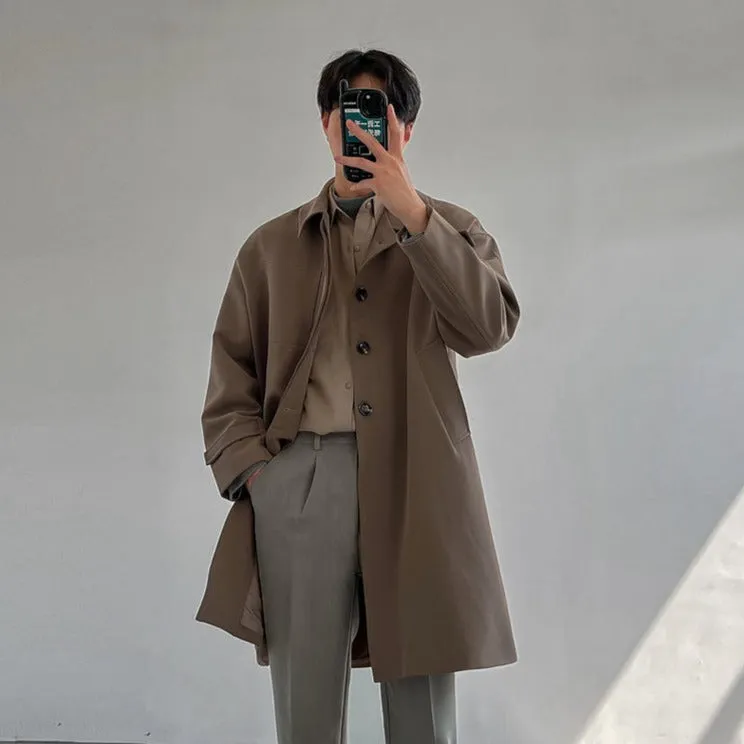 [Korean Style] 2 Colors Single Breasted Trench Coats