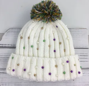 Mardi Gras Pearl beanie