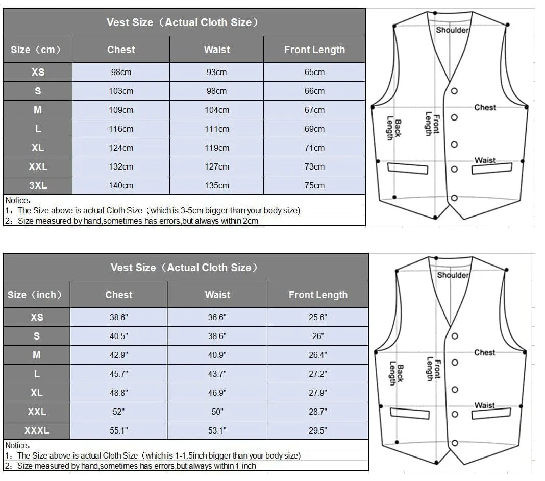 Men's Suit Vests Fashion Notch Lapel Waistcoat