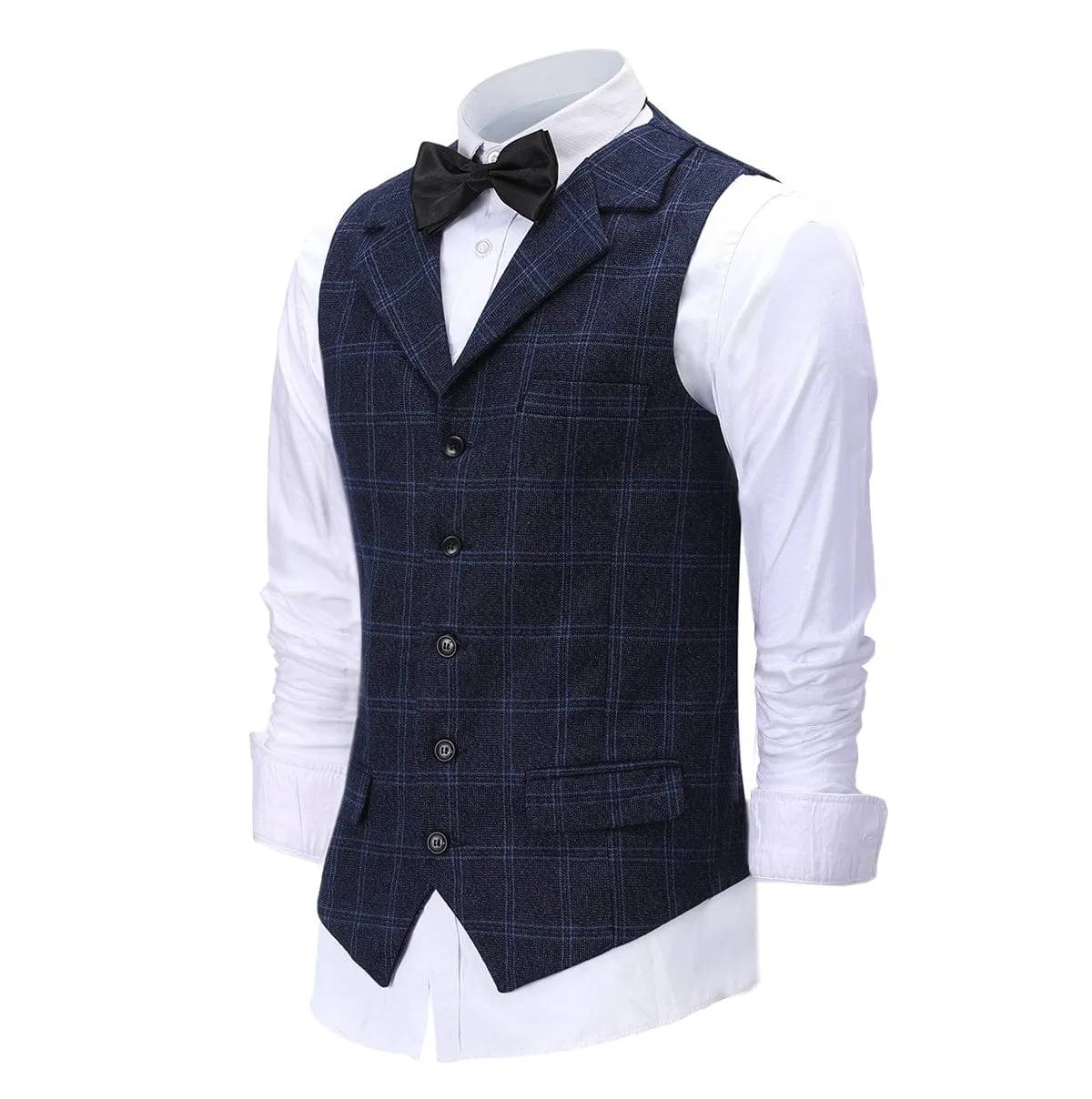 Men's Suit Vests Fashion Notch Lapel Waistcoat