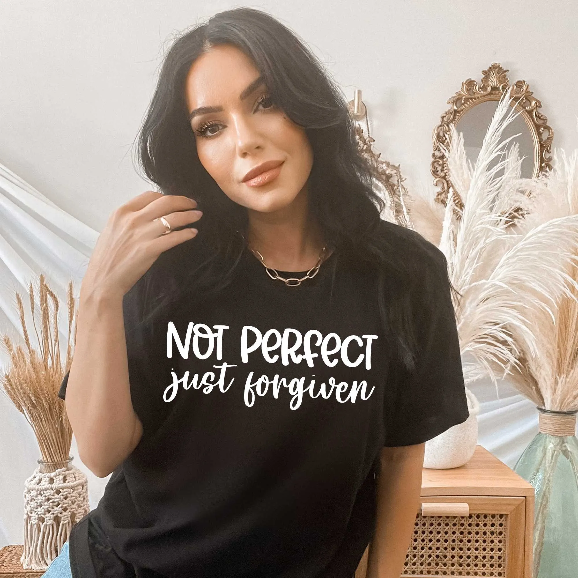 Not Perfect Just Forgiven, Christian Shirt about Jesus