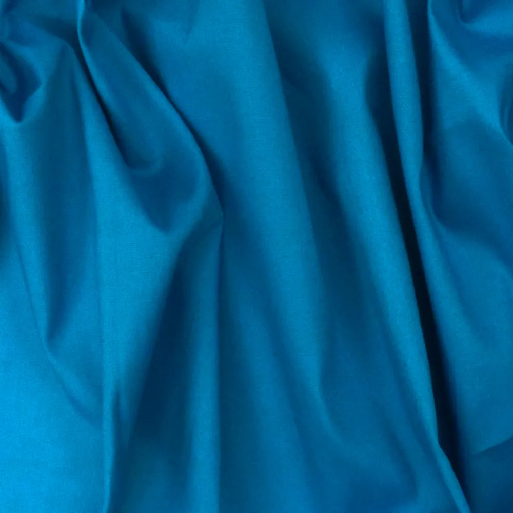 Party Blue Solid Stretch Cotton Poplin Woven Fabric