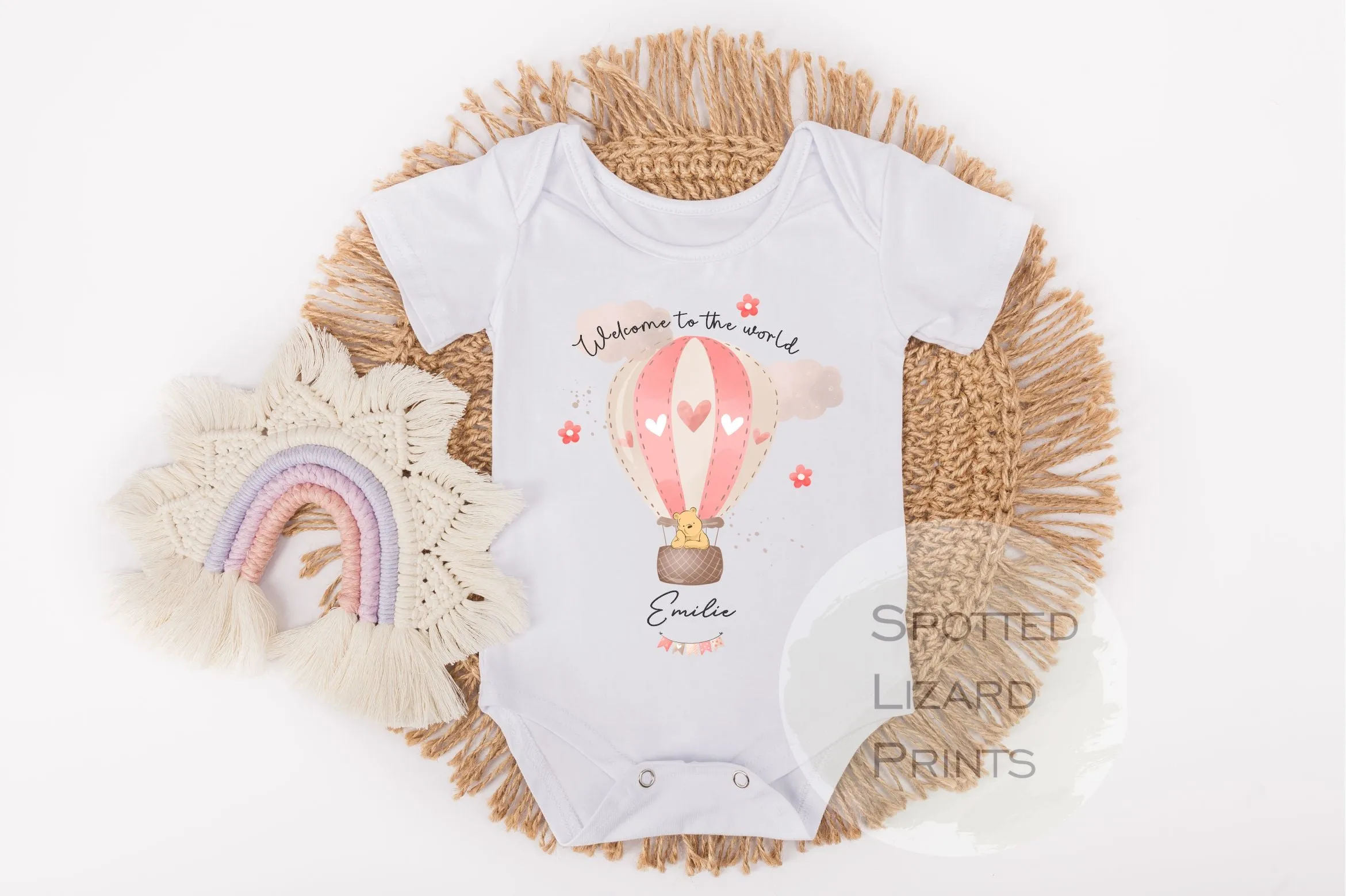 Personalised New Baby Outfit, Coming Home outfit, Baby Announcement Rompersuit or Vest -  WP Balloon