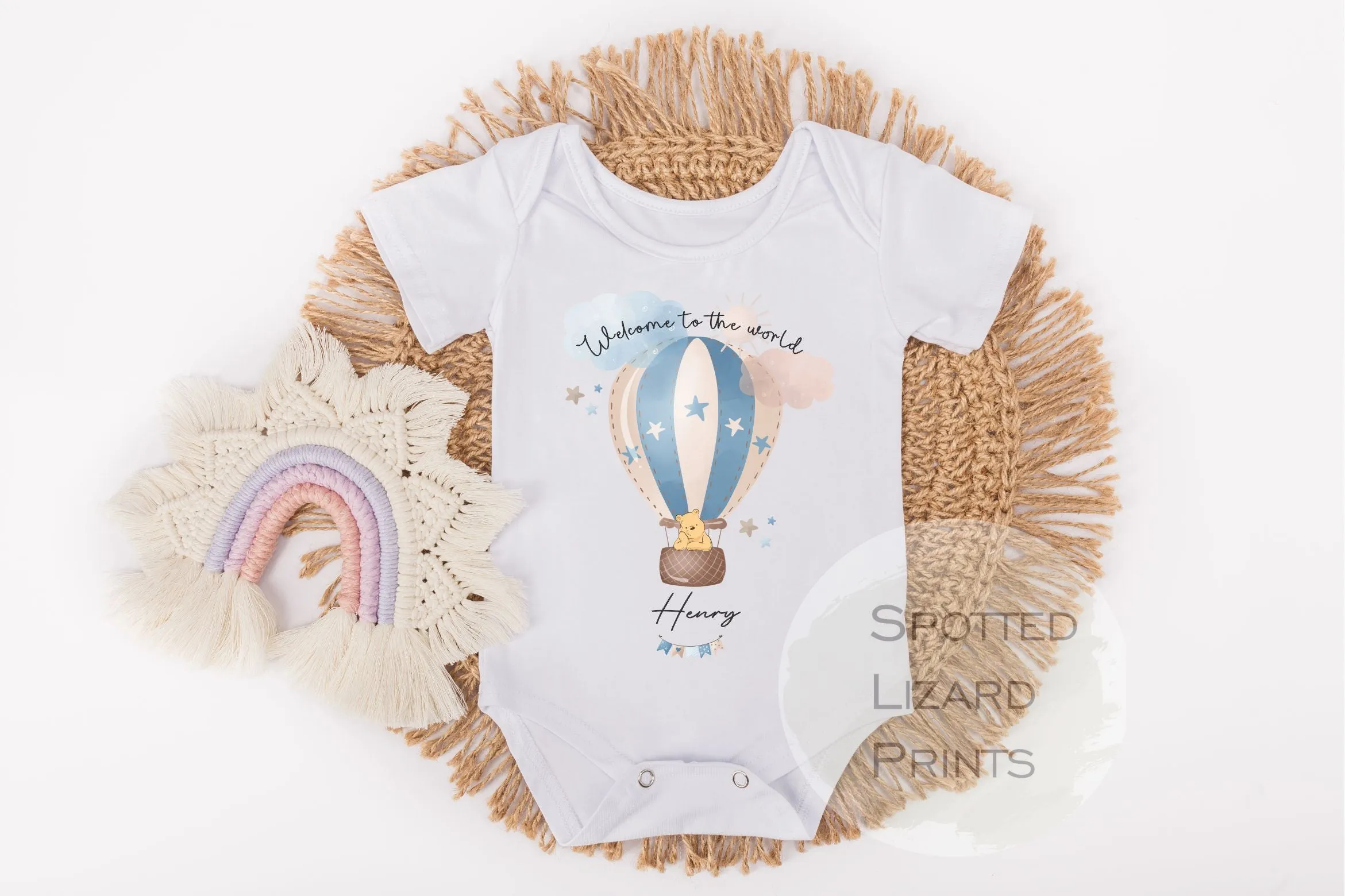 Personalised New Baby Outfit, Coming Home outfit, Baby Announcement Rompersuit or Vest -  WP Balloon