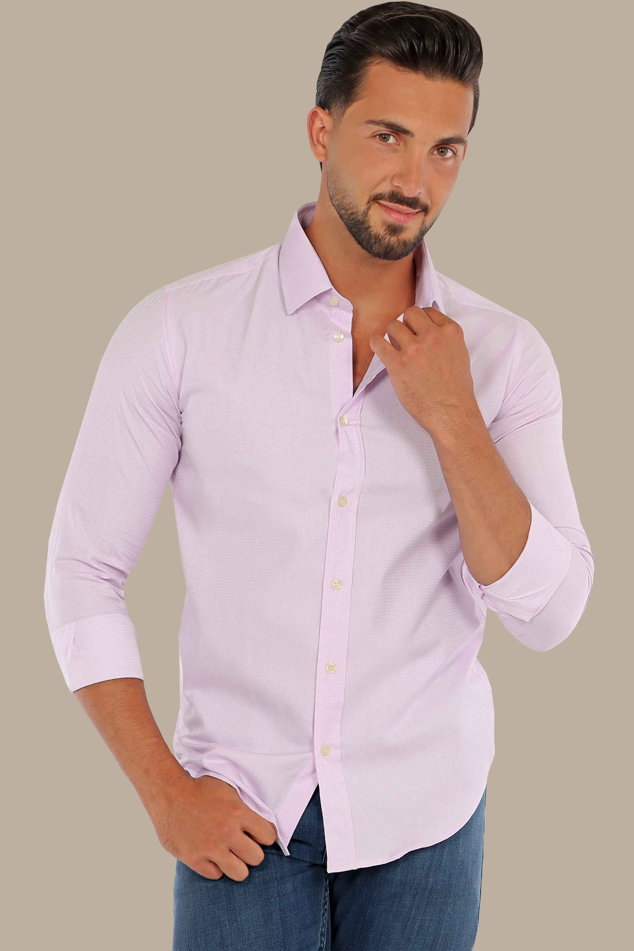 Purple Classic Pattern Shirt