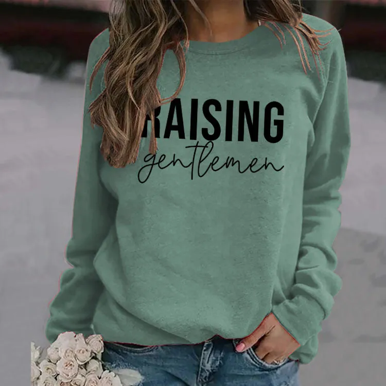 RAISING Gentlemen Printed Round Neck Sweater Long Sleeve