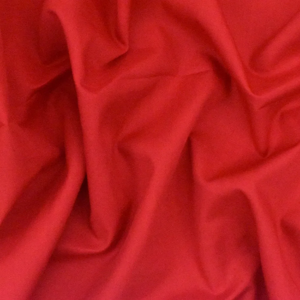 Scarlet Red Famous Designer Solid Polyester Cotton Poplin Woven Fabric