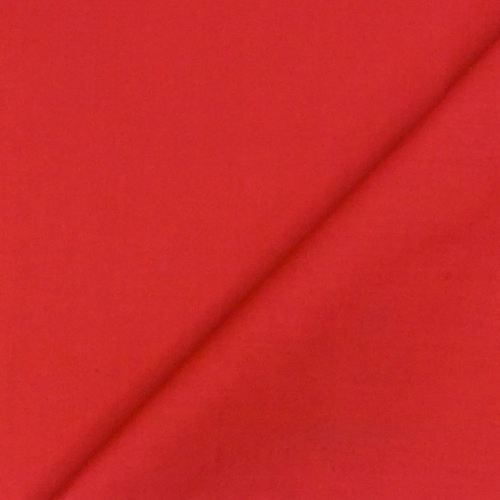 Scarlet Red Famous Designer Solid Polyester Cotton Poplin Woven Fabric