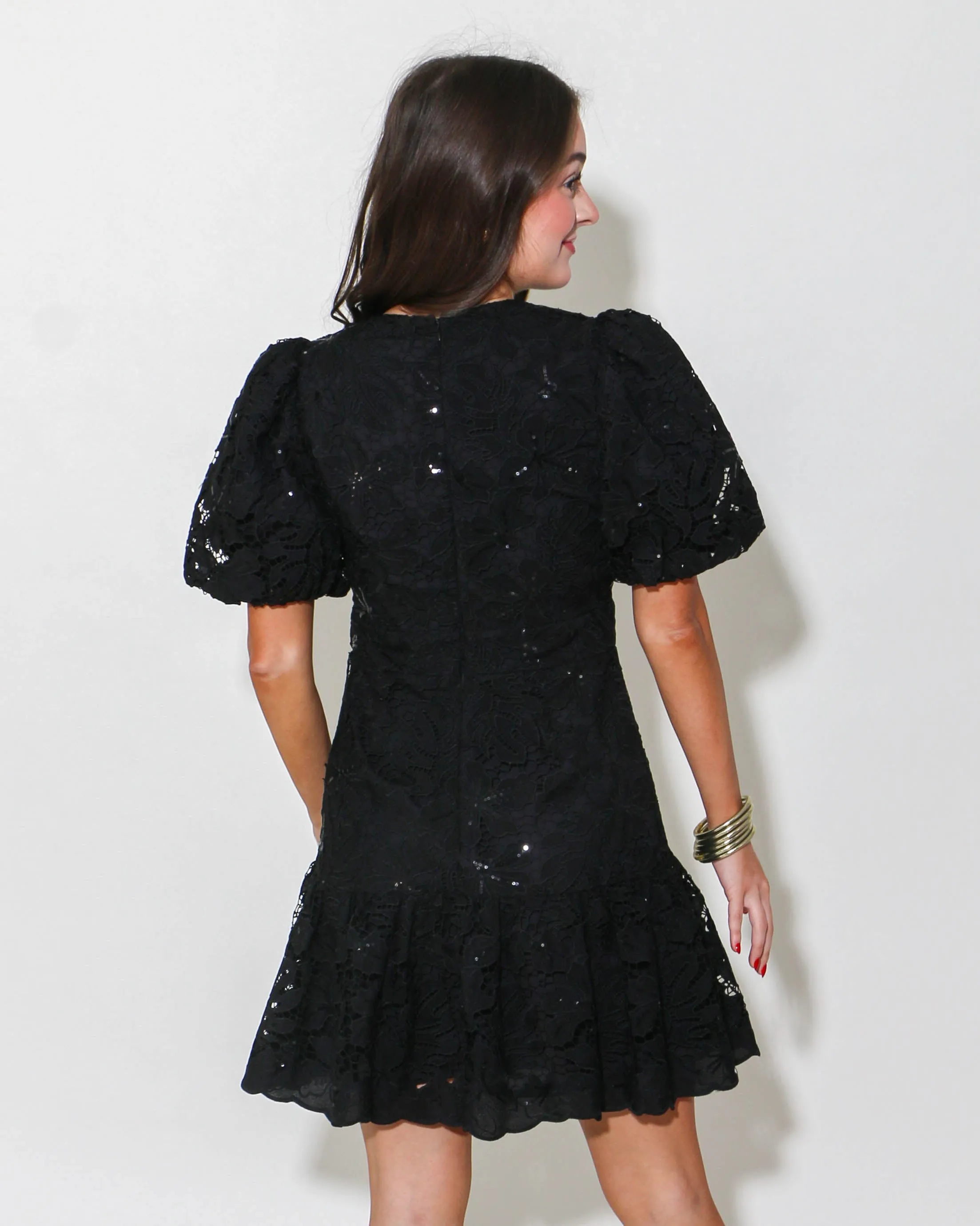 Sequin Lace Mini Dress