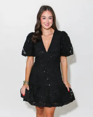 Sequin Lace Mini Dress