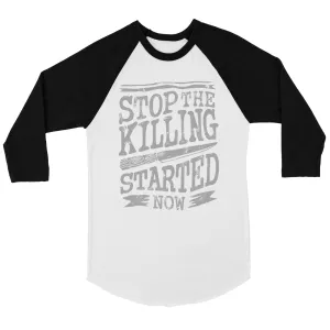 Stop The Killing Mens Baseball Shirt