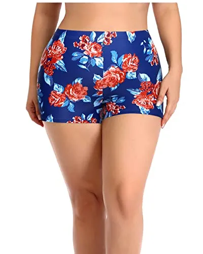 Stylish Plus Size Tankini Swimsuits Blouson Tankini Tops with Swim Shorts for Women